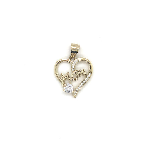 10k Gold Mom Heart Pendant