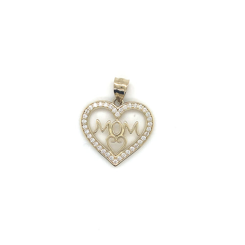 10k Gold Mom Heart Pendant