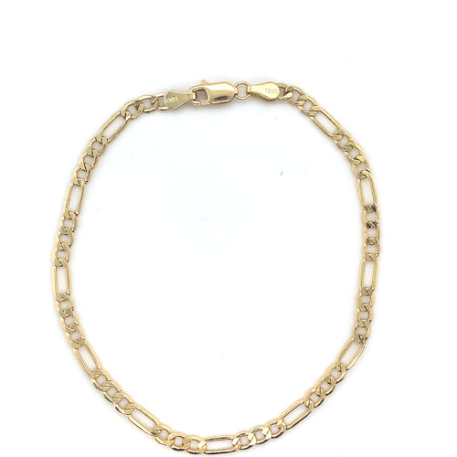 10k Gold Figaro Link Bracelet