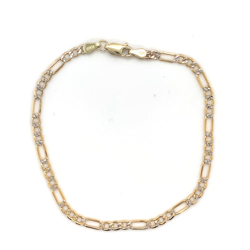 10k Gold Figaro Link Bracelet
