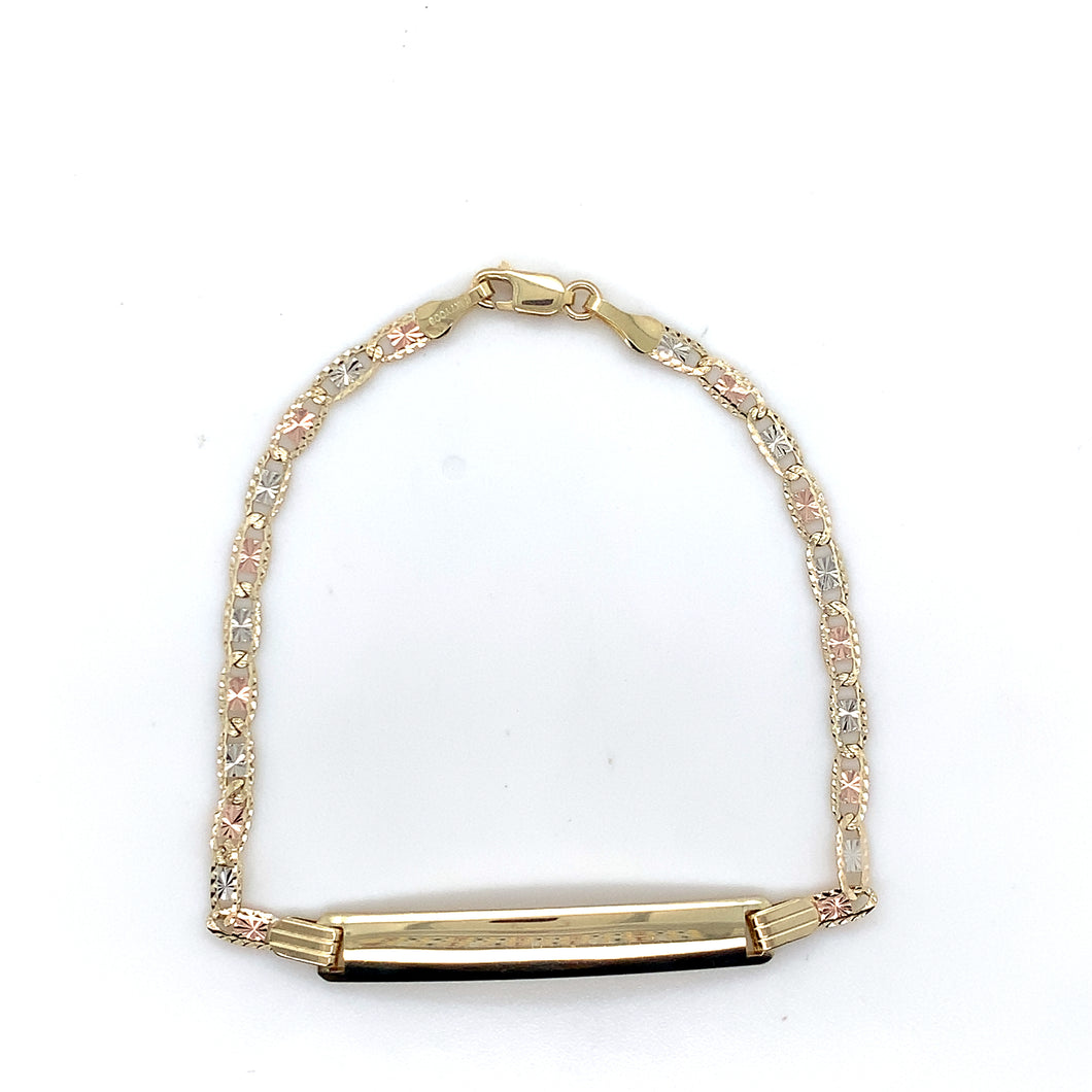 14k Gold Valentino Link ID Bracelet