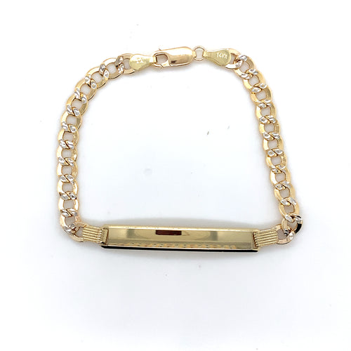 14k Gold Cuban Link ID Bracelet