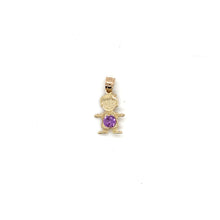 Load image into Gallery viewer, 14k Gold Boy Birthstone Cz Pendant