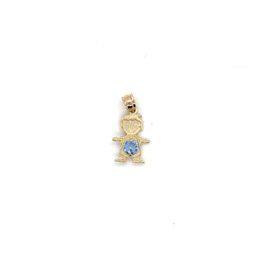 14k Gold Boy Birthstone Cz Pendant