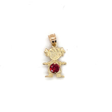 Load image into Gallery viewer, 14k Gold Girl Birthstone Cz Pendant