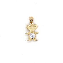 Load image into Gallery viewer, 14k Gold Girl Birthstone Cz Pendant