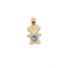 Load image into Gallery viewer, 14k Gold Girl Birthstone Cz Pendant
