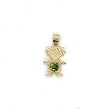 Load image into Gallery viewer, 14k Gold Girl Birthstone Cz Pendant