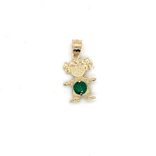 Load image into Gallery viewer, 14k Gold Girl Birthstone Cz Pendant