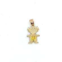 Load image into Gallery viewer, 14k Gold Girl Birthstone Cz Pendant