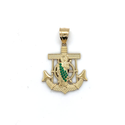 10k Gold Saint Jude Anchor Pendant