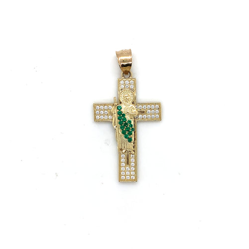 10k Gold Saint Jude Cross Pendant