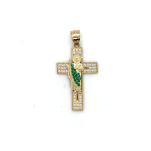10k Gold Saint Jude Cross Pendant