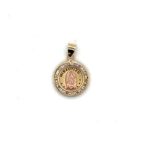 10k Gold Our Lady of Guadalupe "My Baptism" Pendant