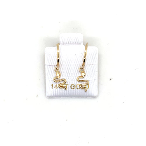 14k Gold Dangle Snake Studs