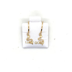 14k Gold Dangle Snake Studs
