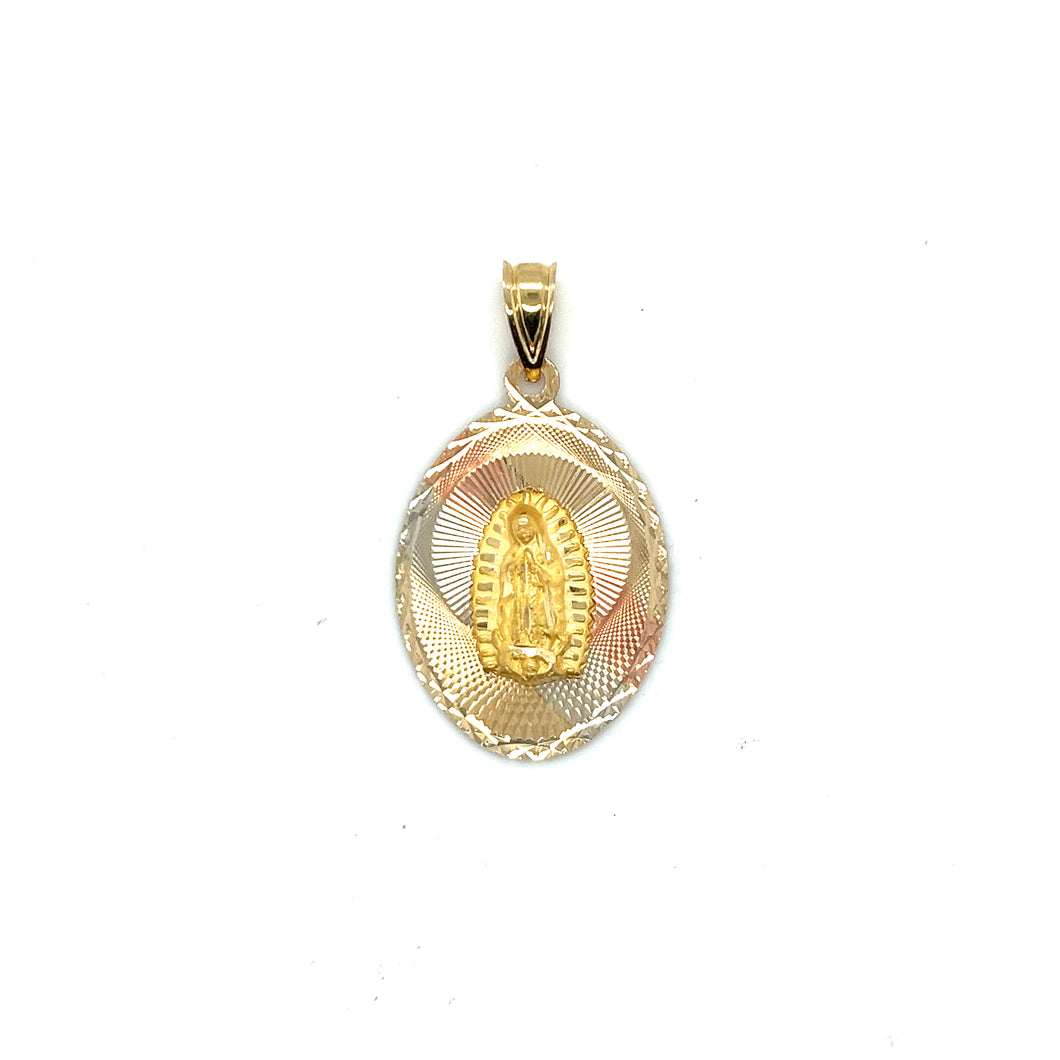 14k Gold Our Lady of Guadalupe Pendant