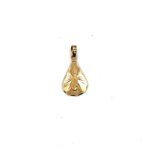 14k Gold Our Lady of Guadalupe Drop Pendant