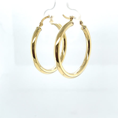 10k Gold Solid Hoops