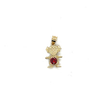Load image into Gallery viewer, 10k Gold Girl BirthStone Pendant