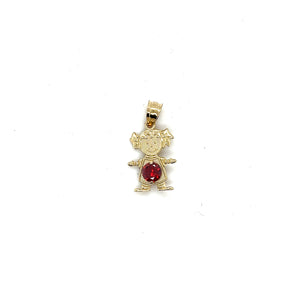 10k Gold Girl BirthStone Pendant