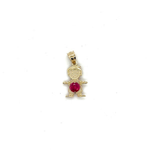 10k Gold Boy BirthStone Pendant