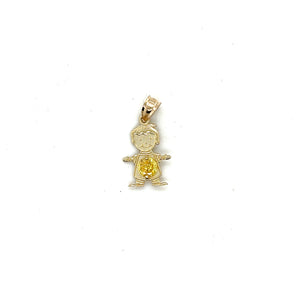 10k Gold Boy BirthStone Pendant