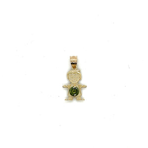 10k Gold Boy BirthStone Pendant