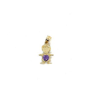 10k Gold Boy BirthStone Pendant