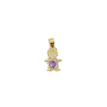 Load image into Gallery viewer, 10k Gold Boy BirthStone Pendant