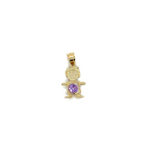 10k Gold Boy BirthStone Pendant