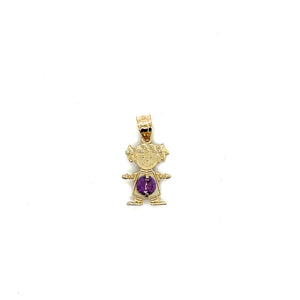 10k Gold Girl BirthStone Pendant