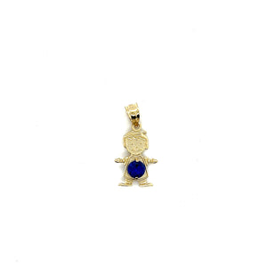 10k Gold Boy BirthStone Pendant