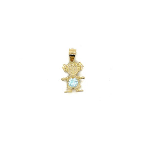 10k Gold Girl BirthStone Pendant
