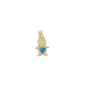 10k Gold Boy BirthStone Pendant