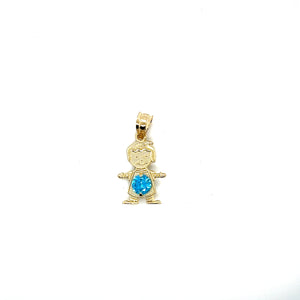 10k Gold Boy BirthStone Pendant
