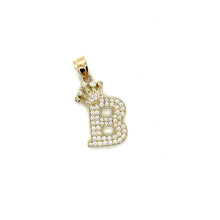 Load image into Gallery viewer, 10k Gold Crown Letter Pendant