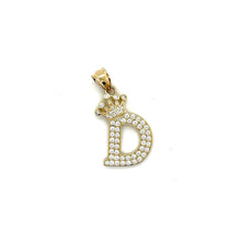 Load image into Gallery viewer, 14k Gold Crown Letter Pendant