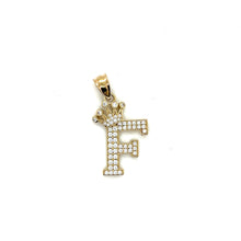 Load image into Gallery viewer, 10k Gold Crown Letter Pendant