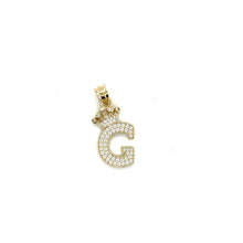 Load image into Gallery viewer, 10k Gold Crown Letter Pendant