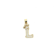 Load image into Gallery viewer, 10k Gold Crown Letter Pendant