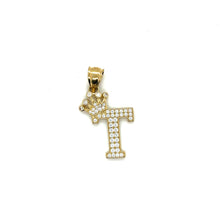 Load image into Gallery viewer, 14k Gold Crown Letter Pendant