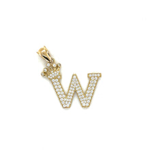 Load image into Gallery viewer, 10k Gold Crown Letter Pendant