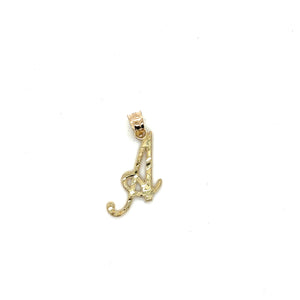 10k Gold Cursive Letter Pendant
