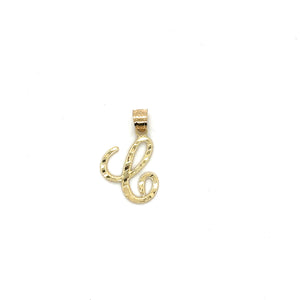 10k Gold Cursive Letter Pendant