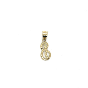 10k Gold Cursive Letter Pendant