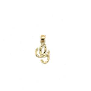 10k Gold Cursive Letter Pendant