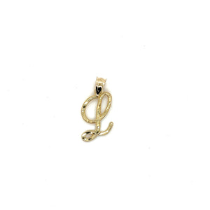 10k Gold Cursive Letter Pendant