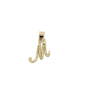 10k Gold Cursive Letter Pendant