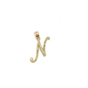 10k Gold Cursive Letter Pendant